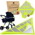 Produktbild: WEIDEBACH® 5x stark reflektierende Kinderwagen Reflektoren mit lustigem Froschmotiv, Reflektor Klett Verschluss universell nutzbar, Höchste Sicherheit mit Kinderwagen Reflektor in Dunkelheit