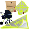 Produktbild: ® 5x stark reflektierende Kinderwagen Reflektoren mit lustigem Froschmotiv Re...
