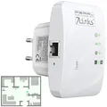 Produktbild: 7links Mini-WLAN-Repeater mit WPS-Taste, 300 Mbit/s, 2,4 GHz & LAN-Anschluss
