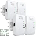 Produktbild: 7links 4er-Set Mini-WLAN-Repeater mit WPS-Taste, 300 Mbit/s, 2,4 GHz & LAN