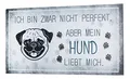 Produktbild: levandeo Wandbild 40x20cm Hunde Spruch Deko Wandschild Hundeliebhaber Bild Wanddeko Geschenkidee