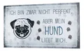 Produktbild: Levandeo® Wandbild, Wandbild 40x20cm Hund Spruch Deko Wandschild Hundeliebhaber Bild
