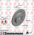 Produktbild: 2x ZIMMERMANN Bremsscheibe Hinterachse für VOLVO