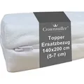 Produktbild: Crownmiller Topperbezug 140x200 cm für Topper Von 5-7cm, Microfaser, 60°C waschbar, 3-seitiger Reißverschluss, Topperersatzbezug