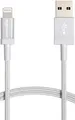 Produktbild: Amazon Basics Verbindungskabel Lightning auf USB-A, Nylon-umflochten, MFi-zertifiziertes Ladekabel für iPhone, Silber, 1.8 m
