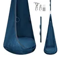 Produktbild: MAMOI® Samtkokon – Hängesessel für Innenräume mit weichem Kissen, eleganter Hängesitz mit Griffen, Premium-Samt, robuste Konstruktion mit Aufhängeelement