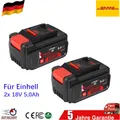Produktbild: 2x 18V 5,0Ah Ersatzakku Für Einhell PowerX-Change alle PXC-Geräte mit LED