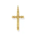 Produktbild: Thomas Sabo Damen Ketten Anhänger Kreuz, mit erhabenen Strukturen, 925er Sterlingsilber geschwärzt und 750er Vergoldung, Maße: 52 x 26 mm, PE912-413-39