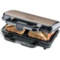 Produktbild: Bestron XL Sandwichmaker, Antihaftbeschichteter Sandwich-Toaster für 2 Sandwiches, inkl. automatischer Temperaturregelung & Bereitschaftsanzeige, ... - Beige