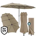 Produktbild: DeubaXXL DE Doppelsonnenschirm Taupe UV-Schutz 80+ 109559