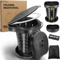 Produktbild: HOVIBU Camping Toilet Klappbar mit Toilettensack, Tragbar, Höhe 34 cm, Schwarz