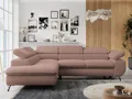 Produktbild: Ecksofa Sofa Rosa, Wohnlandschaft L-Form mit Schlaffunktion und Bettkasten, Schlafsofa mit Bettkasten, Sofa mit Einstellbare Kopfstützen, Peter L - Rosa Boucle - Links Rosa