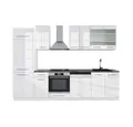 Produktbild: Vicco Küchenzeile Fame-Line, Weiß Hochglanz/Weiß, 300 cm, AP Anthrazit