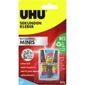 Produktbild: UHU Sekundenkleber 45370 blitzschnell Minis, Gel, extra stark, wasserfest, 3x 1g