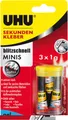 Produktbild: UHU Sekundenkleber blitzschnell Minis 3x1g - Gel