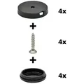 Produktbild: WAGNER design yourself Klick-Gleiter QuickClick® Möbelgleiter, Stuhlgleiter, Kunststoffgleiter, I 4er-Set zum Anschrauben I 4x Basis + Schraube + Gleiteinsatz austauschbar - Kunststoff BLACK - Durchmesser Ø 17, 20, 25, 30, 40, 50 mm - Made in DE Ø 3.0 cm