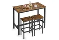Produktbild: VASAGLE Bartisch Bartisch-Set, Esstisch(120 x 60 x 90 cm) mit 2 Barhochern
