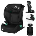 Produktbild: LIONELO IGO I-size Kinderautositz, Gruppe 2 3, von 100-150 cm ISOFIX oder gurtlose Frontbefestigung, Rückenlehne und Kopfstütze verstellbar mit abnehmbarer Rückenlehne aus Memoryschaum Schwarz