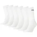 Produktbild: PUMA Unisex Sportsocken, 6er Pack - Sport Crew Socken, ECOM, Logo, einfarbig Weiß 35-38
