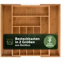Produktbild: Blumtal Besteckkasten, Eiche, Holz, Echtholz,Bambus, Holz Optik, 9 Stück Fächer, Rechteckig, 33.7x5x44.5 cm, Küchenzubehör, Besteckkästen