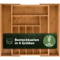 Produktbild: Blumtal Besteckkasten Schublade aus Bambus - größenverstellbarer Schubladen-Einsatz, bis zu 9 Fächer (Groß - 9 Fächer)