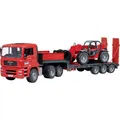 Produktbild: bruder MAN TGA Tieflader mit Manitou Teleskoplader Fertigmodell Baufahrzeug Modell (2774)