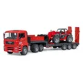 Produktbild: bruder 02774 - MAN TGA Tieflader mit Manitou Teleskoplader | Lastwagen mit Lader, LKW, Fahrzeug Set, Spielzeug ab 3 Jahren, Maßstab 1:16