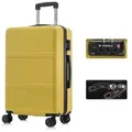 Produktbild: YONSLY Handgepäck-Trolley Premium Reisekoffer Hartschalen-Trolley Rollkoffer ABS in M–XL, 4 Rollen, TSA-Schloss, YKK-Reißverschluss, austauschbare Rollen und Griffe gelb 66 cm