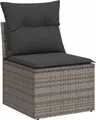 Produktbild: vidaXL Gartensofa ohne Armlehnen mit Kissen Grau Poly Rattan
