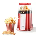 Produktbild: YASHE Popcornmaschine Retro, 1200 W Heißluft-Popcornmaschine mit Messbecher, One-Touch, Ölfrei, Perfekt für Heimkino, Filmabende, Partys