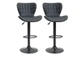 Produktbild: HOMCOM Barhocker Drehstuhl mit Rückenlehne (Tresenhocker, 2 St., Barstuhl), Schwarz 47 x 51,5 x 89-109 cm