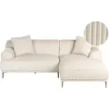 Produktbild: Beliani - Ecksofa Cremeweiß Cord Linksseitig 3-sitzer L-form Mit Liege Modernes Design Stoffsofa Polstersofa Wohnzimmermöbel