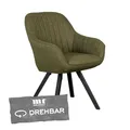 Produktbild: MR. DEKO Diningsessel Matera | Esszimmerstuhl mit Armlehnen | Drehbarer Polsterstuhl mit Massivholzbeinen | Bürostuhl und Sessel Wohnzimmer| Ergonomischer Stuhl Esszimmer 84x59x61 cm | Chair