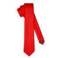 Produktbild: Ladeheid Klassische Herren Krawatte, matt, Perfekt für Büro & Festlichkeiten, Vielfältige Farben - Ideal für Geschäftsmeetings, Hochzeiten TMM-7 (150cm x 7cm, Rot)