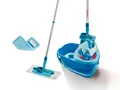 Produktbild: Leifheit Wischmopp Set CLEAN TWIST M Ergo (micro duo) + duster static, Drill-Stiel-Mechanik, Wischbezüge inkl., längenverstellbar (110-140cm)