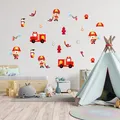Produktbild: Feuerwehr Wandtattoo Sticker Folie Aufkleber Kinder Wohnzimmer DINA4 Y037-29