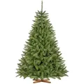 Produktbild: FairyTrees Weihnachtsbaum künstlich 180cm FICHTE Natur mit Christbaum Holzständer | Tannenbaum künstlich mit grünem Stamm |  EU