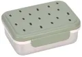 Produktbild: Lässig Lunchbox Stainless Steel Lunchbox Happy Prints Light Olive silberfarben