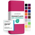 Produktbild: Jacobson Spannbettlaken aus 100% Baumwolle, Jersey Bettlaken 160 g/m2, Spannbetttuch mit Gummizug, OEKO-TEX®, pflegeleicht, viele Farben rosa 140 - 160 cm x 200 cm