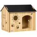 Produktbild: Hundehütte aus Holz Kleintierhaus mit Lüftungsöffnungen Hundehaus Indoor Eiche
