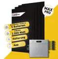 Produktbild: Balkonstrom Balkonkraftwerk 2000W Solaranlage mit Speicher | Balkonhalterung | 2x Solarmodul  | Zendure SolarFlow 2400 Pro