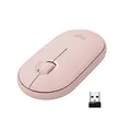 Produktbild: Logitech M350 Pebble Kabellose Maus, Bluetooth und 2.4 GHz Verbindung via Nano USB-Empfänger, 18-Monate Akkulaufzeit, 3 Tasten, Leises Klicken und Scrollen, PC/Mac/iPadOS - Rosa