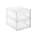 SUNDIS Orgamix, schubladenbox aus Kunststoff, 2 transparente Schubladen für A4-Papier, Höhe 25,5 cm, stapelbar, ideal für Schreibtisch, Unterricht, Dokumente, Zubehör