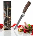 Produktbild: Wakoli Ausbeinmesser EDIB Damast Ausbeinmesser I Kochmesser Küchenmesser I 14,5cm Klinge, VG10 Kern, 67 Lagen Damaststahl, Pakkaholzgriff, inkl. Geschenkbox
