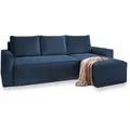 Produktbild: ECKSOFA POTARO Blau Kordstoff mit Schlaffunktion