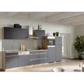 Produktbild: Küchenzeile Turin mit Geräten ca. 360 cm Grau/Wotan Eiche