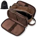 Produktbild: Kulturbeutel PU-Leder für Herren große wasserdichte Reise-Kulturtasche Wascht...