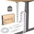 Produktbild: Kabelführung Schreibtisch, Flexibel anbringbare Kabelschlange, Robuste Kabelkette, Flexibler Kabelkanal für ideales Schreibtisch Kabelmanagement und für höhenverstellbare Schreibtische (Weiß)