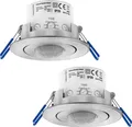 Produktbild: deleyCON 2x Infrarot Decken-Bewegungsmelder - Innenbereich - Reichweite 8m bei 360° - einstellbare Umgebungshelligkeit - IP20 - Unterputz - Aluminium