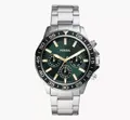 Produktbild: Fossil Herrenuhr Bannon BQ2492 Multifunktion Edelstahl Silberfarben/Grün | NEU